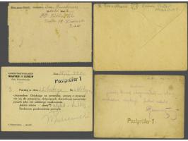 Generaal  Gouvernement concentratiekamp Lublin, 2 briefkaarten 12 Gr. 1943 en 1944, beide 5-regelig Postempfang/ alle (ingevu