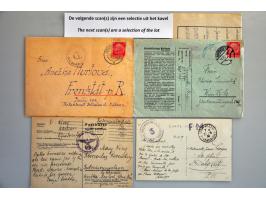 Duitsland 1940-1949, 70 poststukken w.b. concentratiekamppost van/naar Dachau (violet Zurück), Mauthausen, Oranienburg, Sachs