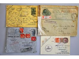 Belgisch Congo 1940-1946, 11 poststukken van/naar buitenland w.b. violet Communication interrompu BPA 10 Köln-Deutz (briefkaa