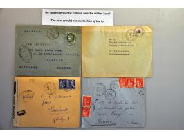 Frankrijk 1939-1945, 150 poststukken van/naar buitenland met censuur, veel m.b.t. koloniën, frankeringen, etc. in album