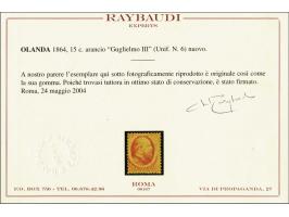 15 cent oranje, pracht ex. met iets getinte gom en certificaat Raybaudi 2004, cat.w. 1350