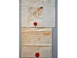 56 poststukken ca.1765-1810 w.b. tractaat UTRECHT en C.H.2ER op brief 1810, veel grensstempels w.b. 3-regelig HOLLANDE PAR HA