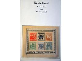 collectie met o.a. Sachsische Schwarzungen, Geallieerde Zones etc. in album en insteekboek