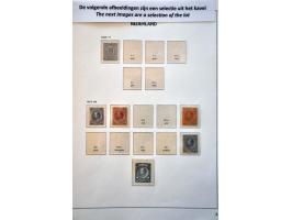 collectie 1872-1996 geheel */** w.b. nrs. 28 (nagegomd), 34-44, 47, 49, 100 (dun plekje), 136-138, kleine En Face etc. in 3 l