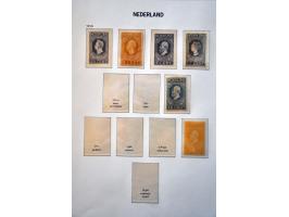 collectie 1872-1996 geheel */** w.b. nrs. 28 (nagegomd), 34-44, 47, 49, 100 (dun plekje), 136-138, kleine En Face etc. in 3 l