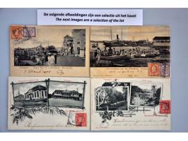 ca. 350 ex. zeer oude meest voor 1910 met veel litho kaarten en leuke frankeringen in doos