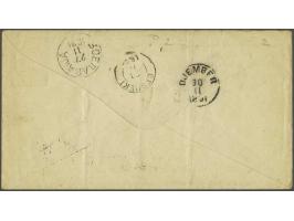 Envelop 12½ cent Willem III met 12½ cent Wilhelmina, puntstempel 33, als aangetekende brief Zutphen-Djember 26 oct.91, via So