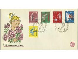 Fdc E41 kinderzegels envelop met foutdruk verschoven zwart, onbeschreven pracht ex. 