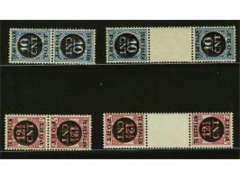 Hulpuitgifte 10 en 12½ cent in keerdrukparen met en zonder tussenstrook, cat.w. 825