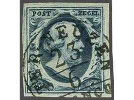 5 cent zwartblauw plaat III pos. 30 met Terneuzen A (Ey 125), pracht ex.