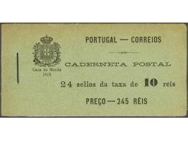 booklet 245 reis with 24 stamps King Manuel II 10 reis olive green Mi. nr. 156, fine/very fine unmounted mint