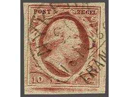 Nykerk C (Ey 700) op 10 cent dofrood plaat V, pracht ex.