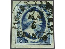 Wageningen A (Ey 300) iets vlekkerig op 5 cent donkerblauw plaat II pos. 43, pracht ex.