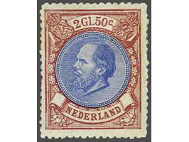 2½ gulden rood en blauw, pracht ex. (tanding onregelmatig en zwart puntje in gom) met attest Vleeming 2012, cat.w. 1400