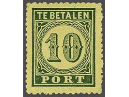 10 cent groen op geel tanding 13½ x 14, mooi gecentreerd met certificaat Vleeming 2019, cat.w. 375 