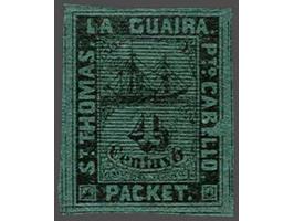 4 centavos op groen papier met plaatfout gebroken kaderlijn rechts, fraai ex. (knipje linksonder), cat.w. 1500