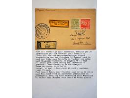 luchtpost, collectie van 11 uit Oostenrijk afkomstige poststukken in 1928 verzonder via de KLM Indië lijn