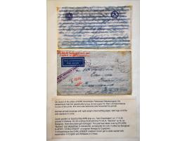 luchtpost "Airmailpaper from 5 grams to Aerogram", kleine collectie van 12 enveloppen w.b. enkele rampstukken en per KLM verv