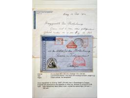 luchtpost "Airmailpaper from 5 grams to Aerogram", kleine collectie van 12 enveloppen w.b. enkele rampstukken en per KLM verv