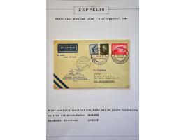 luchtpost, collectie van 8 per Zeppelin vervoerde poststukken w.b. 1 ex. met complete ANVV-serie     