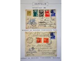 luchtpost, collectie van 8 per Zeppelin vervoerde poststukken w.b. 1 ex. met complete ANVV-serie     