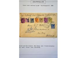 luchtpost, collectie van 8 per Zeppelin vervoerde poststukken w.b. 1 ex. met complete ANVV-serie     