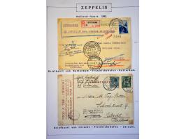 luchtpost, collectie van 8 per Zeppelin vervoerde poststukken w.b. 1 ex. met complete ANVV-serie     