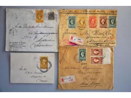 en iets O.R. w.b. 2 collecties vanaf 1852, voorraden, fdc's, postzegelboekjes, jaarcollecties etc. in 3 doosjes en 23 insteek