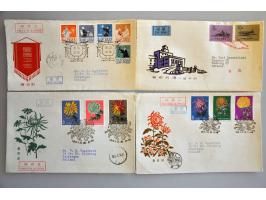 about 45 fronts of fdc's 1958-1964 including Butterflies, Peonies, Goldfish, Cuban Revolution, Snub-nosed Monkeys imperforate