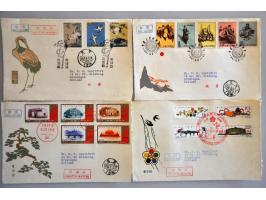 about 45 fronts of fdc's 1958-1964 including Butterflies, Peonies, Goldfish, Cuban Revolution, Snub-nosed Monkeys imperforate