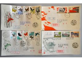 about 45 fronts of fdc's 1958-1964 including Butterflies, Peonies, Goldfish, Cuban Revolution, Snub-nosed Monkeys imperforate