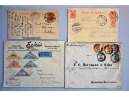 over 400 covers/postal stationery including many better 1918-1940 in shoebox