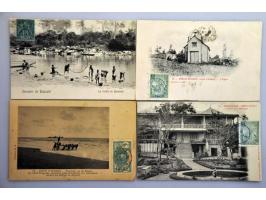 franked picture postcards (approx. 80 ex.) from French colonies, Commonwealth etc. in small box 