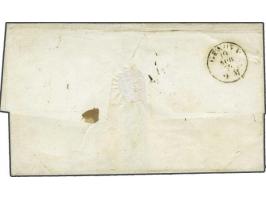 Victor Emanuel II 20 centesimi blue on cover from Turin 18-4-1854 to Genova, fine/very fine (address partly erased)