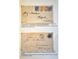 emissie 1872 enveloppen G1-G4, uitgebreide gespecialiseerde tentoonstellingscollectie w.b. proeven, specimen, stempels, bijge