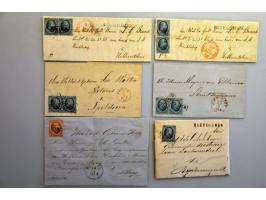 emissie 1864, collectie van ruim 40 meest betere poststukken w.b. buitenlandse bestemmingen, paren etc. in ringband