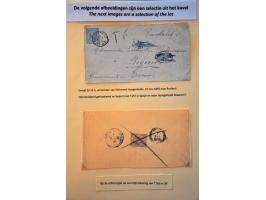 23 poststukken en postwaardestukken emissie 1891 Hangend Haar w.b. betere frankeringen, aangetekend, expresse,  mengfrankerin