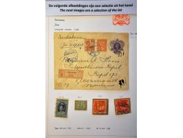 posthistorie w.b. stempels, poststukken (ca. 85 ex.) met betere ex. in klemband 