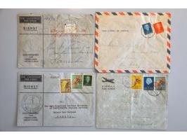 poststukken, pakketkaarten, postwissels, prentbriefkaarten, militair gebruikt w.b. UNTEA, iets bestemmingen (Zwitserland) etc