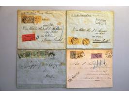 40 poststukken w.b. 2 voorfilatelie, 19 met emissie 1873, 3 met emissie Wilhelmina 1892, briefkaarten w.b. van plantages Hech