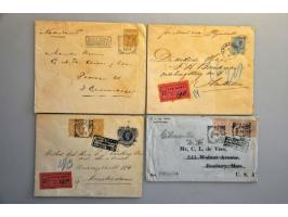 40 poststukken w.b. 2 voorfilatelie, 19 met emissie 1873, 3 met emissie Wilhelmina 1892, briefkaarten w.b. van plantages Hech