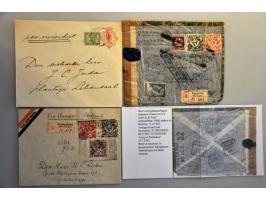 40 poststukken w.b. 2 voorfilatelie, 19 met emissie 1873, 3 met emissie Wilhelmina 1892, briefkaarten w.b. van plantages Hech