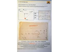 Voorfilatelie distributiestempels 1840-1849 w.b. BYLEN op brief 1847 naar Zwolle (zeer zeldzaam); GORREDIJK in blauw ovaal en