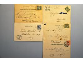 3 brandstempels sgravenhage 1901 (17-8, 31-8 en 9-9) op prentbriefkaarten met kleine gebreken en 2 prentbriefkaarten met groo