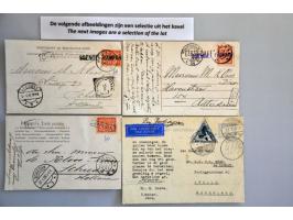 poststukken (ca. 60 ex.) w.b. langstempels, haltestempel Lampegan, prentbriefkaarten, RIS, mengfrankeringen etc.