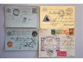 ca. 75 post(waarde)stukken w.b. luchtpost, fdc's, briefkaarten met bijfrankering etc.