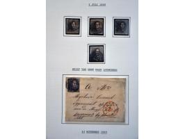 gestempelde collectie meest 1e emissie 1849, veel met mooie brede marge en een aantal poststukken op albumbladen 