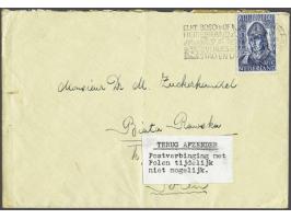 Envelope with 12½ cent 's Gravenhage-Mazowiecky (Poland) 31.VIII.1939, day of the Gleiwitz attack, one day before the invasio