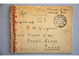 Letter (with full content) from 'sGravenhage 17.V.1943 to a POW in Osaka Camps Japan with German OKW 'b' (Berlin) censor, wri