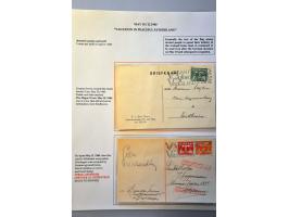 Flag stamp Vacantie/ in Vredig/ Vaderland (Holiday in Peaceful Fatherland) on 2 postcards, 's-Gravenhage 10.V.1940-Eindhoven 